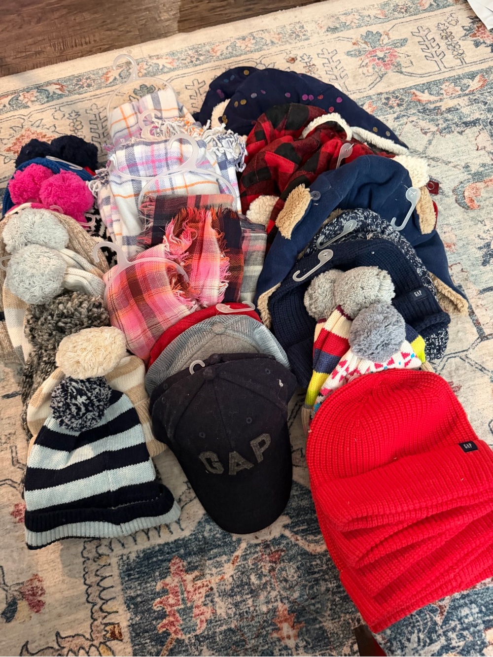 GAP kids  42 pcs Assorted Winter Hats & Scarves Bundle - Red, Navy, Black
